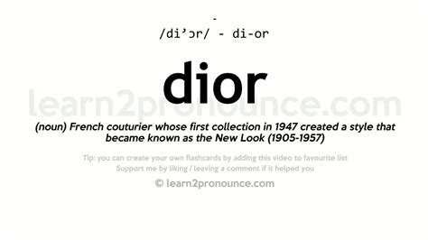 dior meaning slang